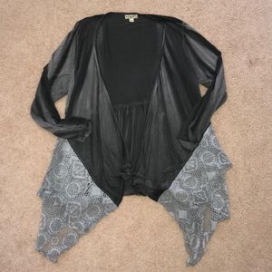 Eneworld gray with lace cardigan